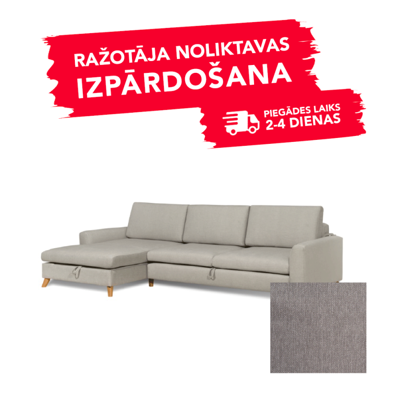 Sofa MARIO SLEEPING (Left corner, extendable)(Light gray)